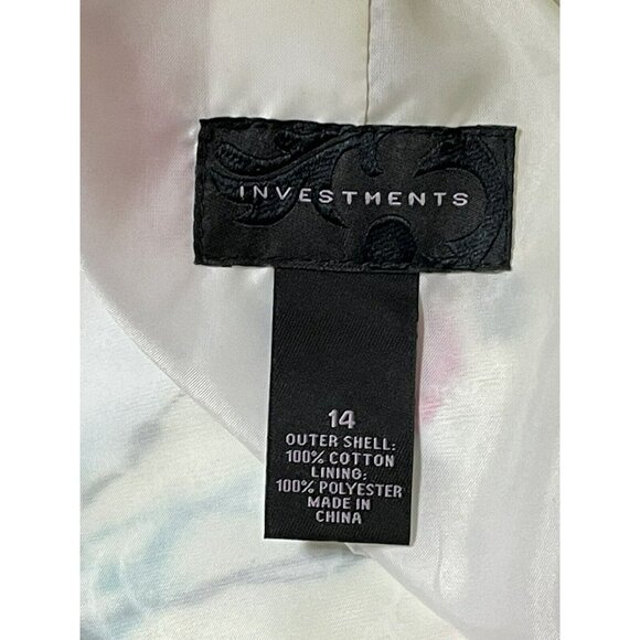 Floral Blazer Jacket By Investments Size 14 Lightweight Dillards - Picture 7 of 10